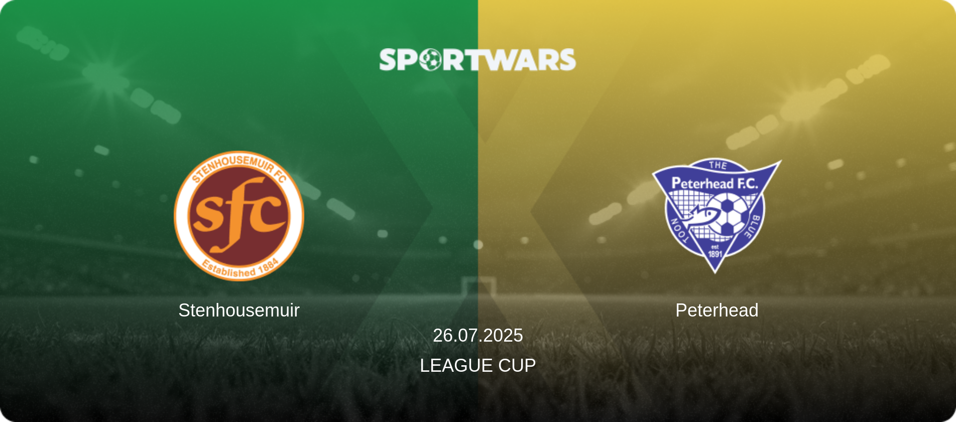 Stenhousemuir — Peterhead, 26.07.2025 — League Cup (match preview)
