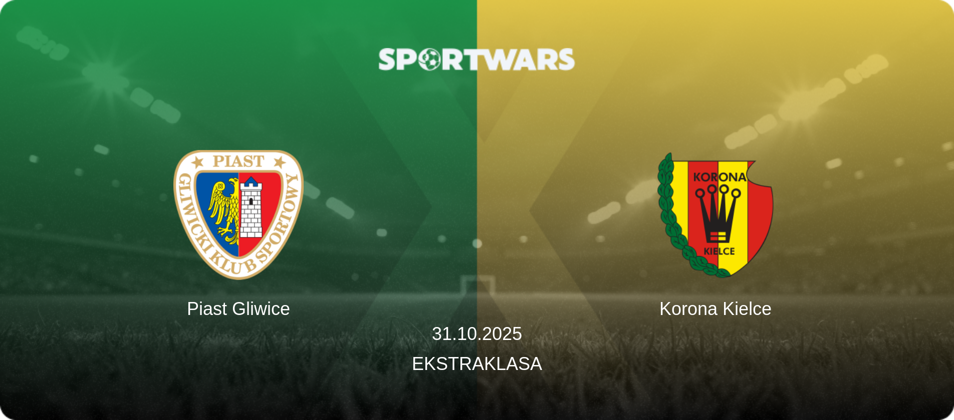 Piast Gliwice — Korona Kielce, 31.10.2025 — Ekstraklasa (match preview)