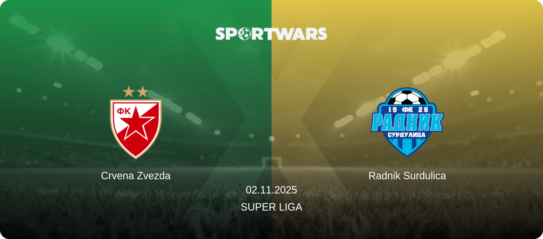Crvena Zvezda — Radnik Surdulica, 02.11.2025 — Super Liga (match preview)