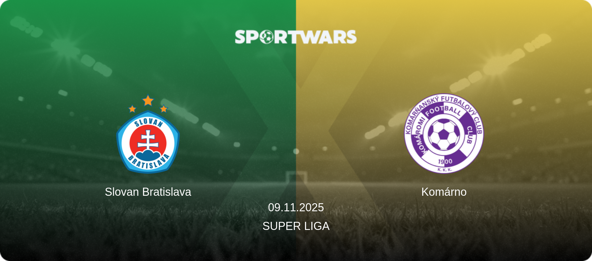 Slovan Bratislava — Komárno, 09.11.2025 — Super Liga (match preview)