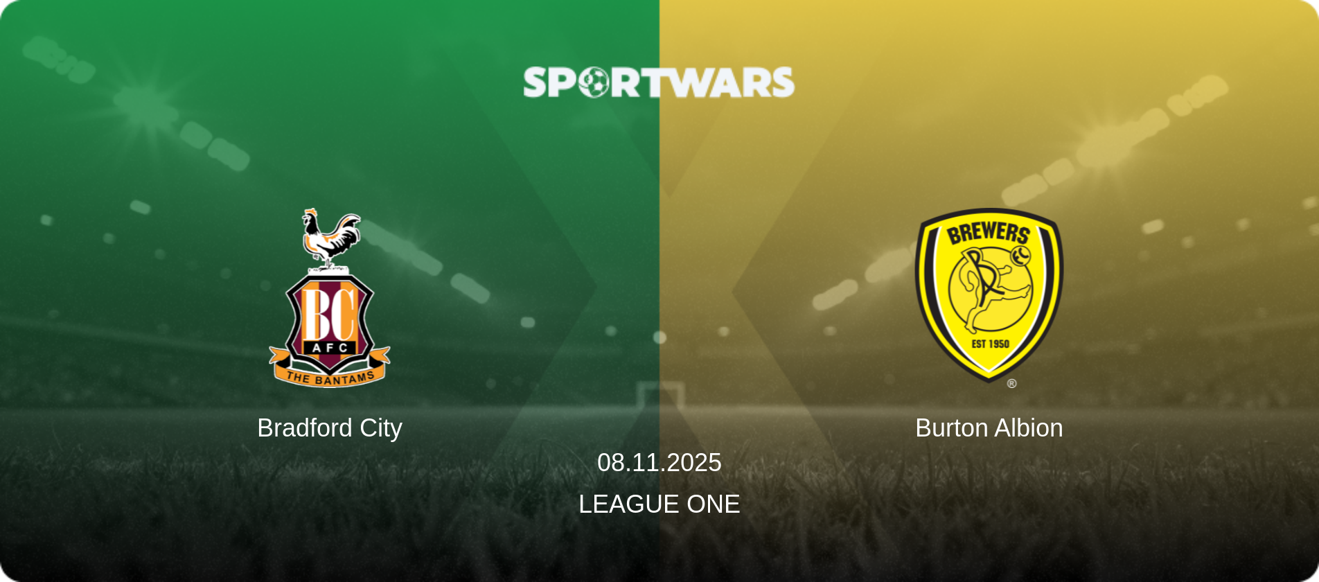 Bradford City — Burton Albion, 08.11.2025 — League One (match preview)