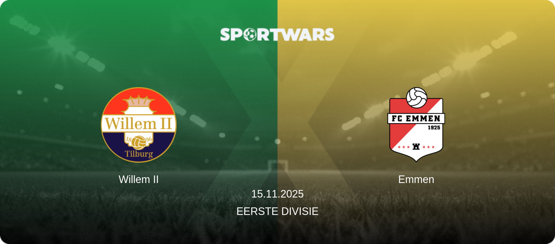 Willem II — Emmen, 15.11.2025 — Eerste Divisie (match preview)