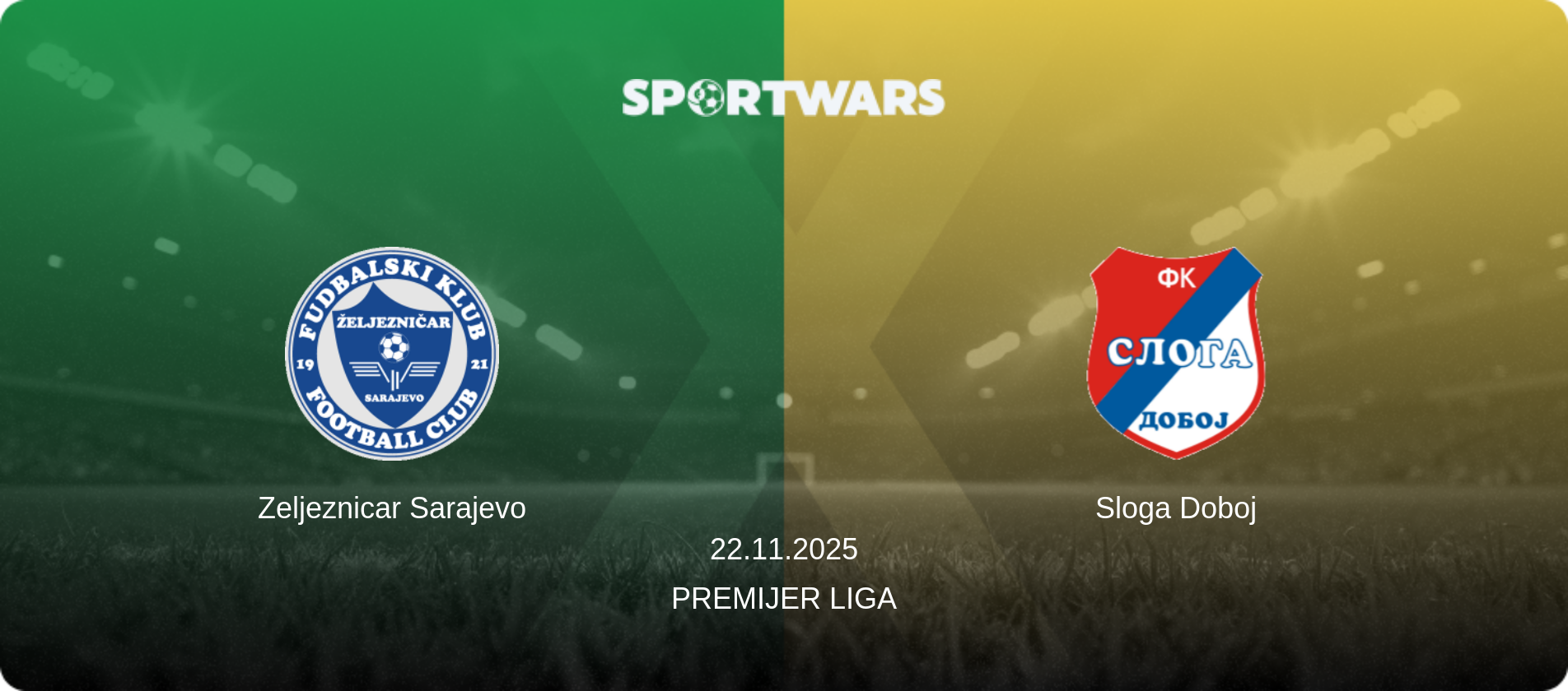 Zeljeznicar Sarajevo — Sloga Doboj, 22.11.2025 — Premijer Liga (match preview)