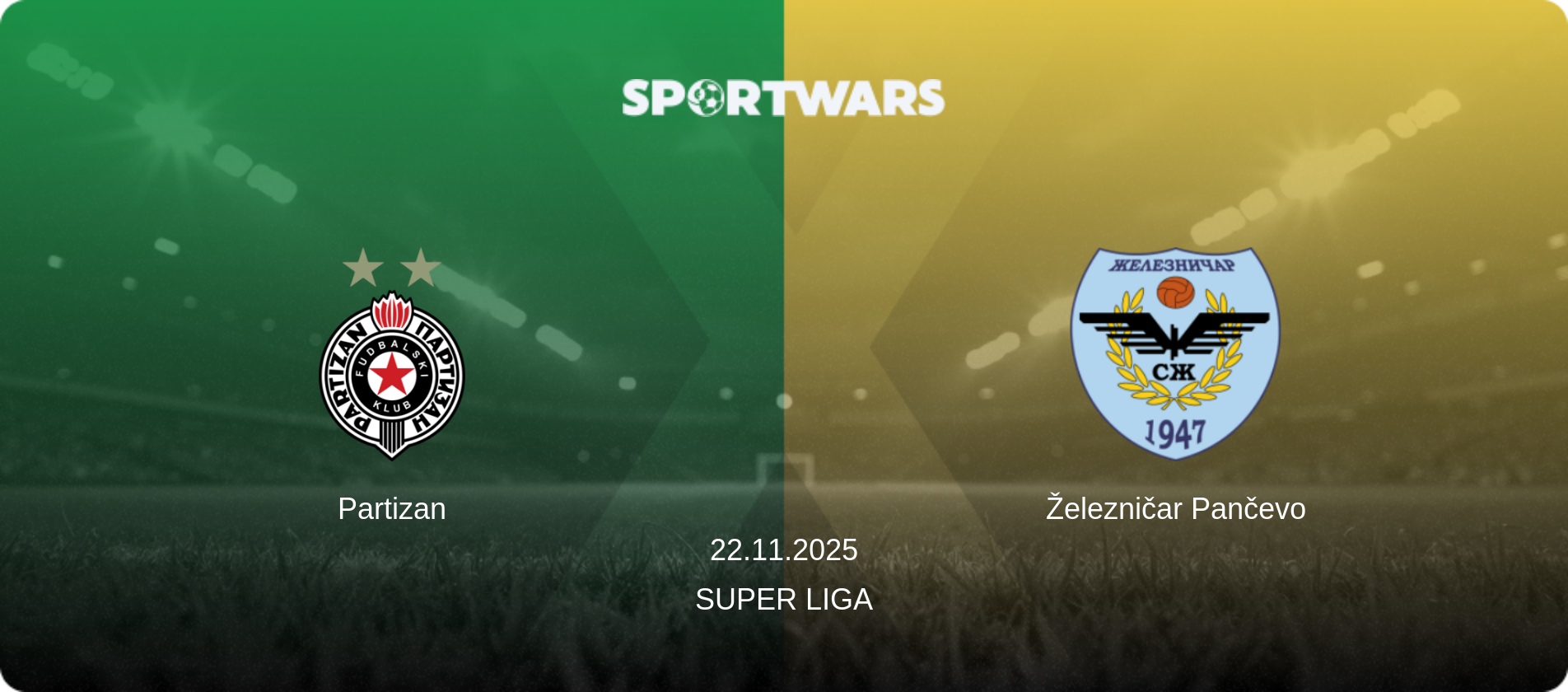 Partizan — Železničar Pančevo, 22.11.2025 — Super Liga (match preview)