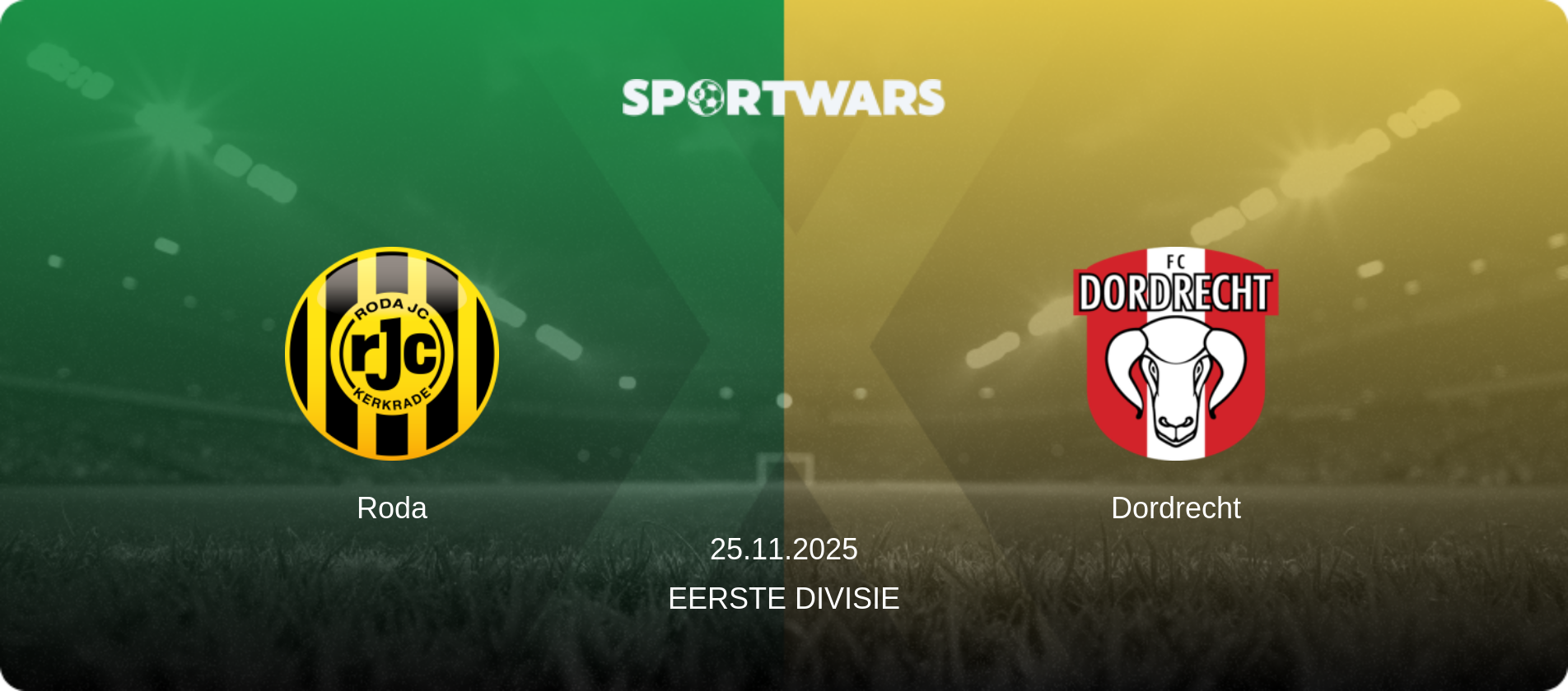 Roda — Dordrecht, 25.11.2025 — Eerste Divisie (match preview)