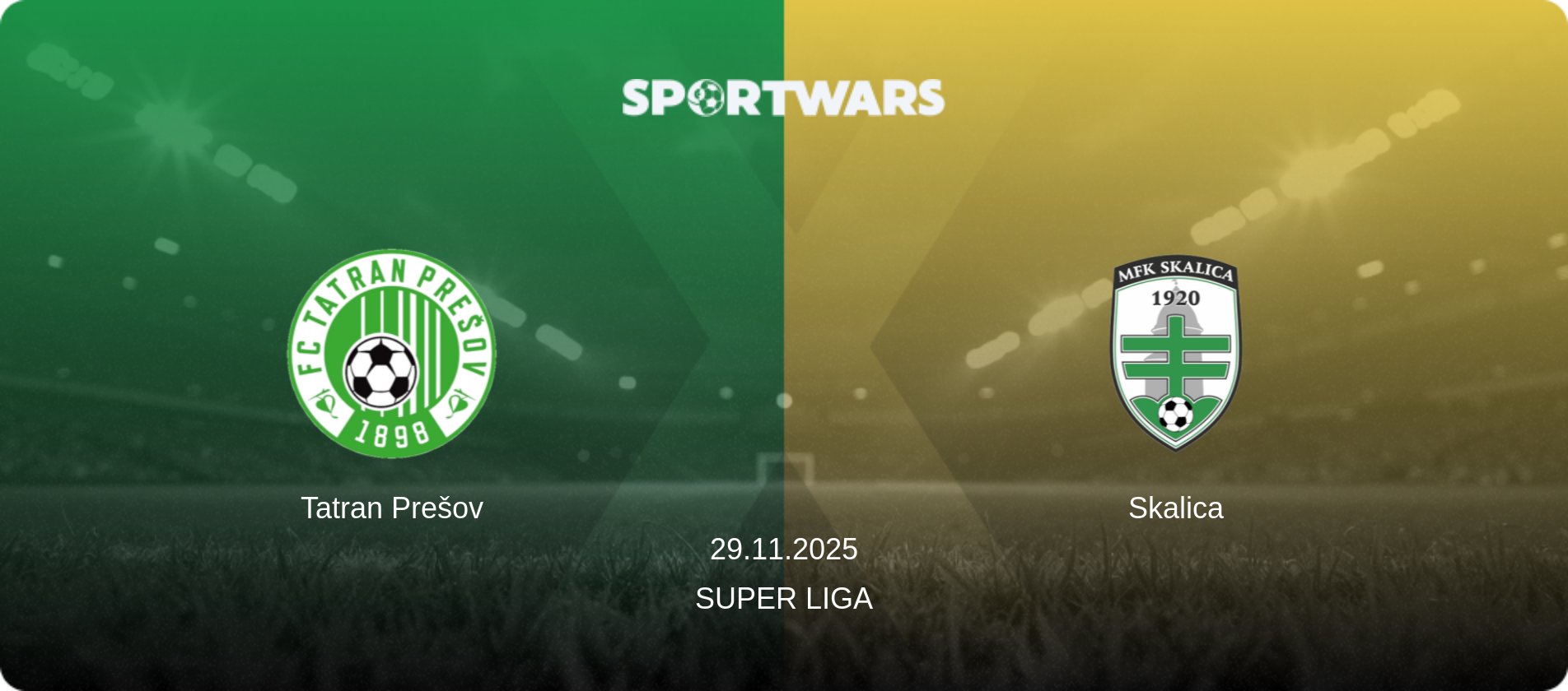 Tatran Prešov — Skalica, 29.11.2025 — Super Liga (match preview)