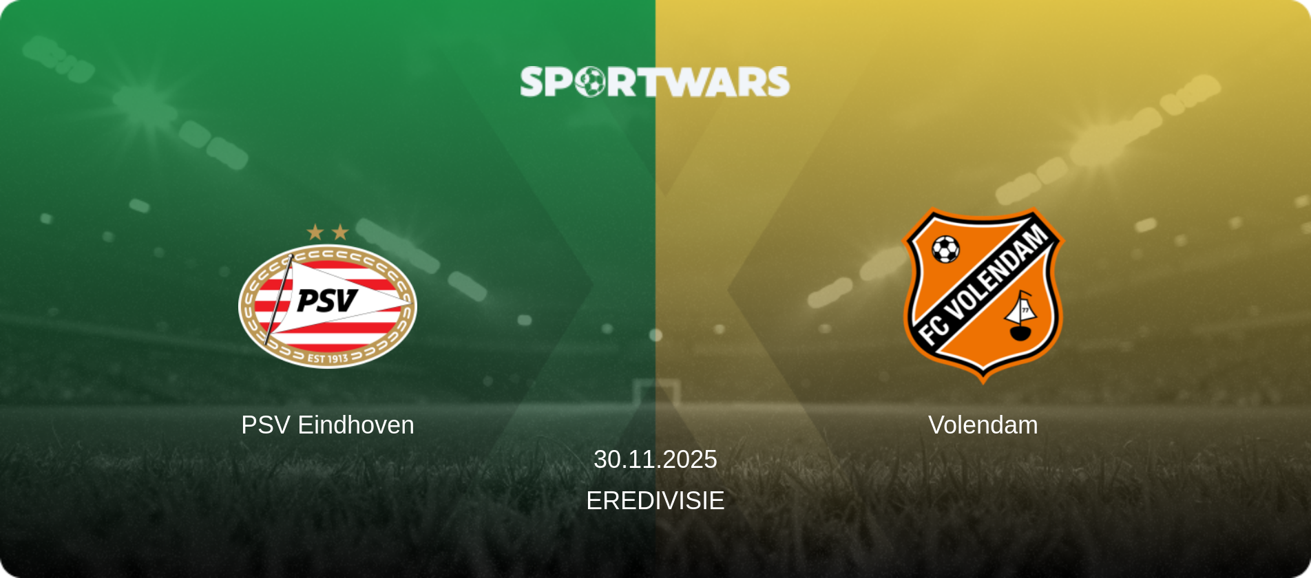 PSV Eindhoven — Volendam, 30.11.2025 — Eredivisie (match preview)