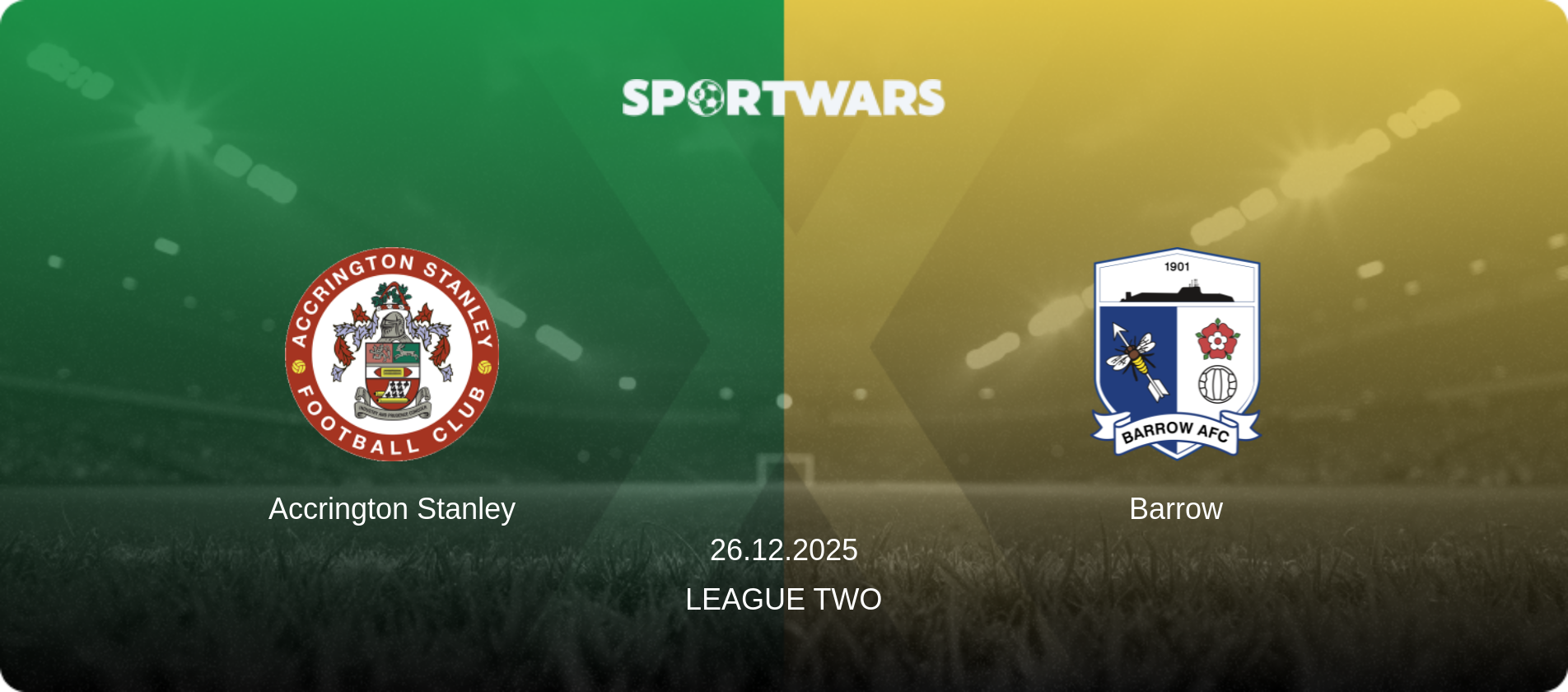 Accrington Stanley — Barrow, 26.12.2025 — League Two (match preview)