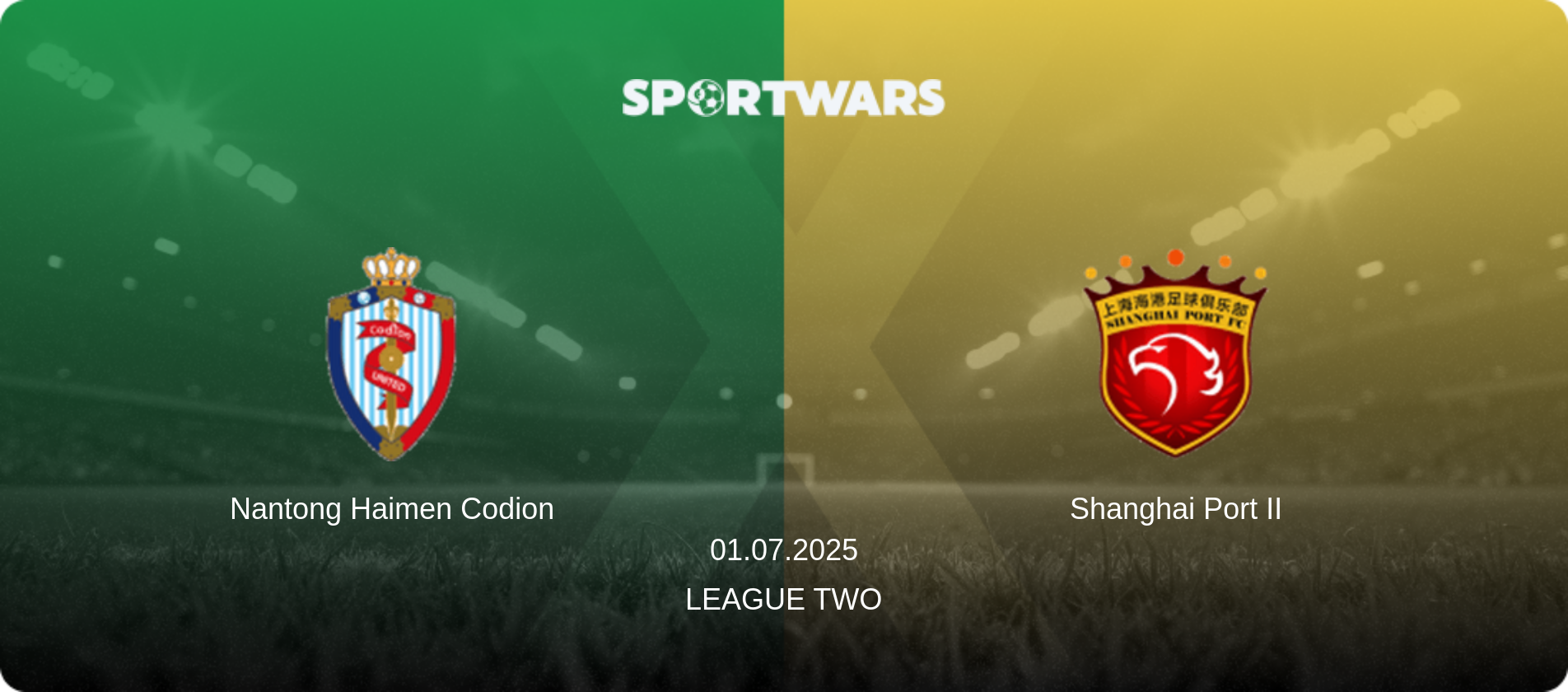 Nantong Haimen Codion — Shanghai Port II, 01.07.2025 — League Two (match preview)