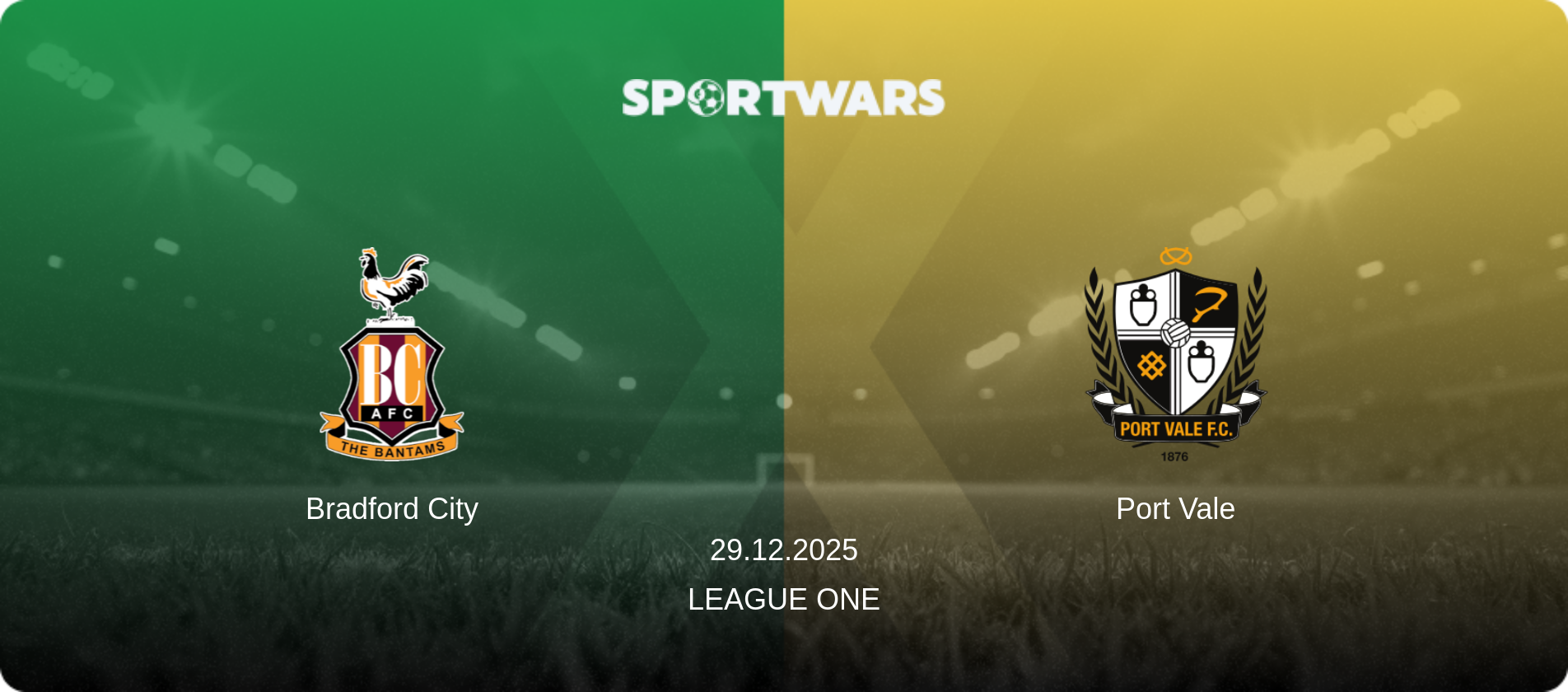 Bradford City — Port Vale, 29.12.2025 — League One (match preview)