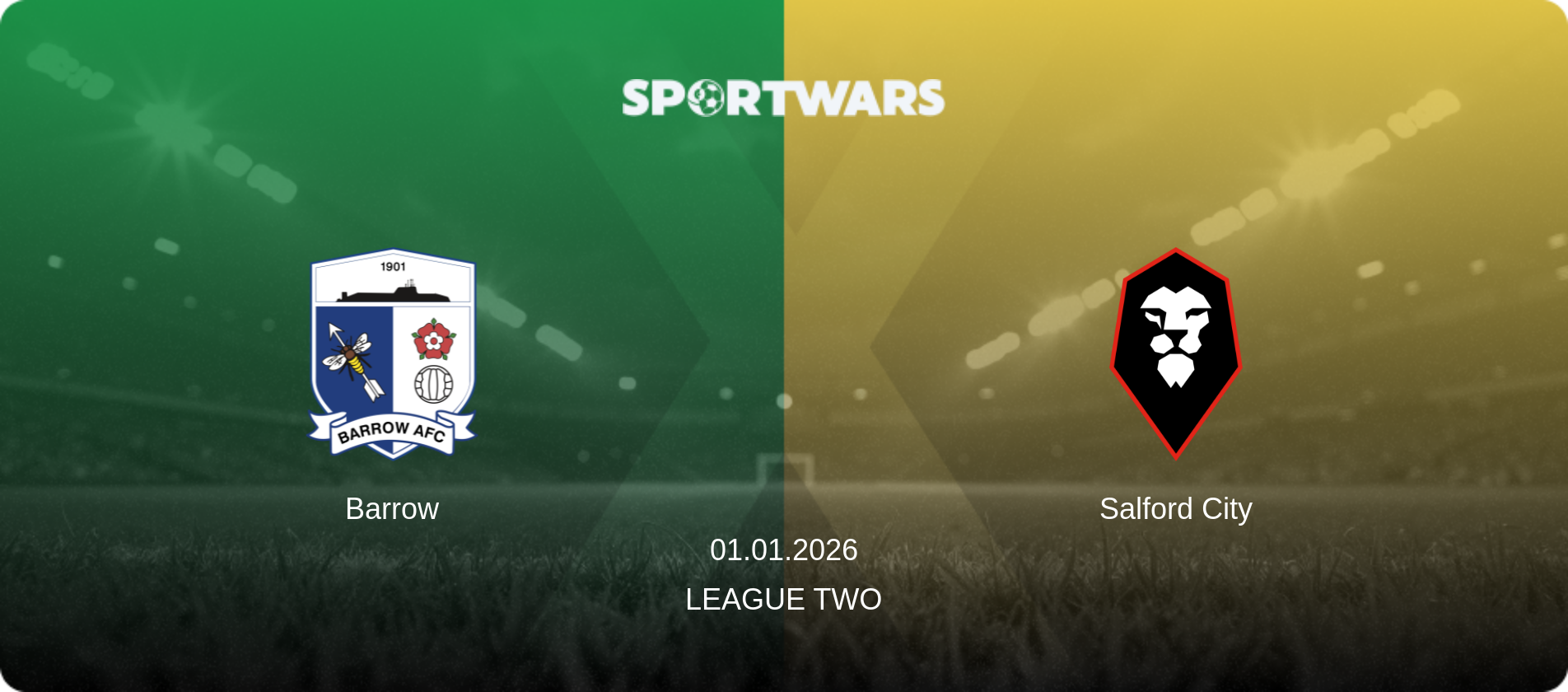 Barrow — Salford City, 01.01.2026 — League Two (match preview)