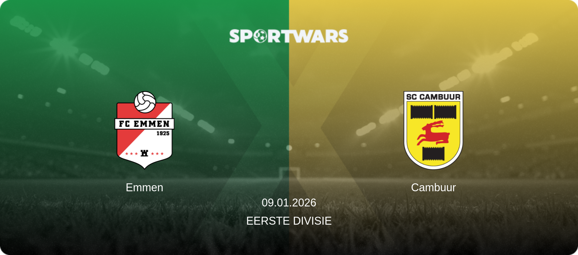 Emmen — Cambuur, 09.01.2026 — Eerste Divisie (match preview)