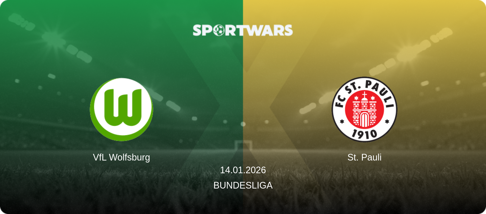 VfL Wolfsburg — St. Pauli, 14.01.2026 — Bundesliga (match preview)