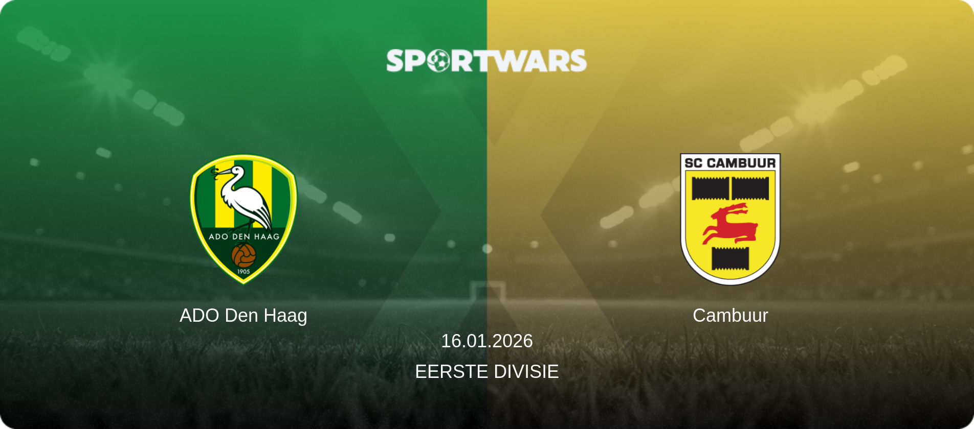ADO Den Haag — Cambuur, 16.01.2026 — Eerste Divisie (match preview)
