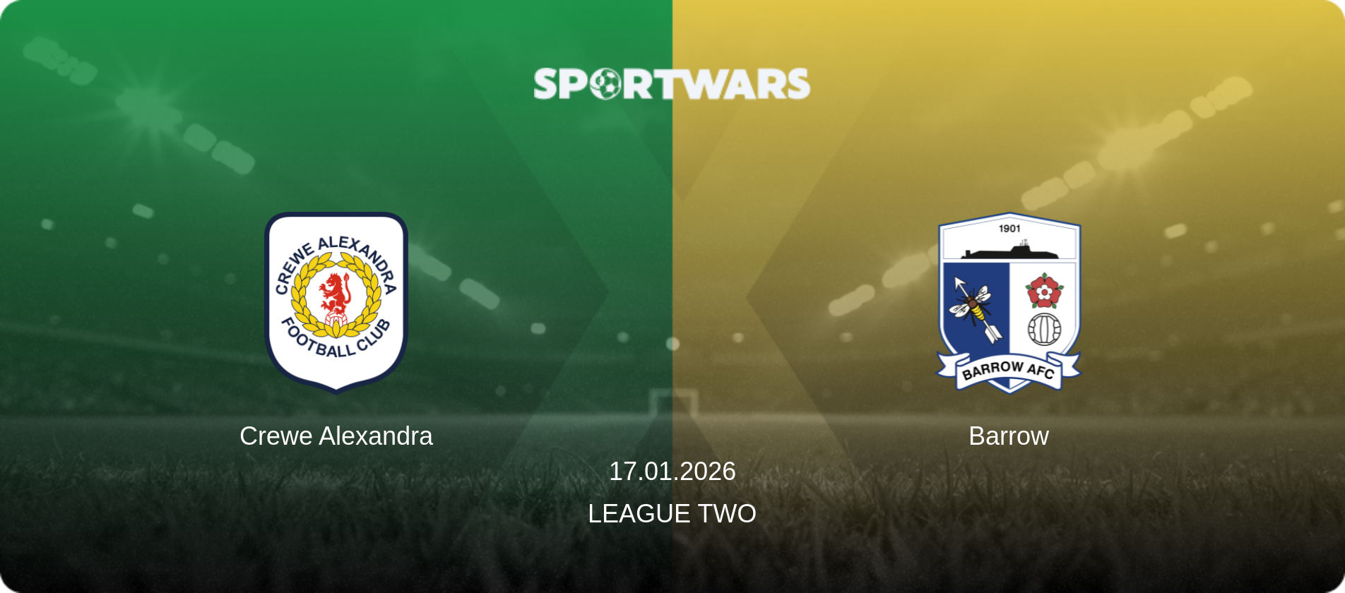 Crewe Alexandra — Barrow, 17.01.2026 — League Two (match preview)