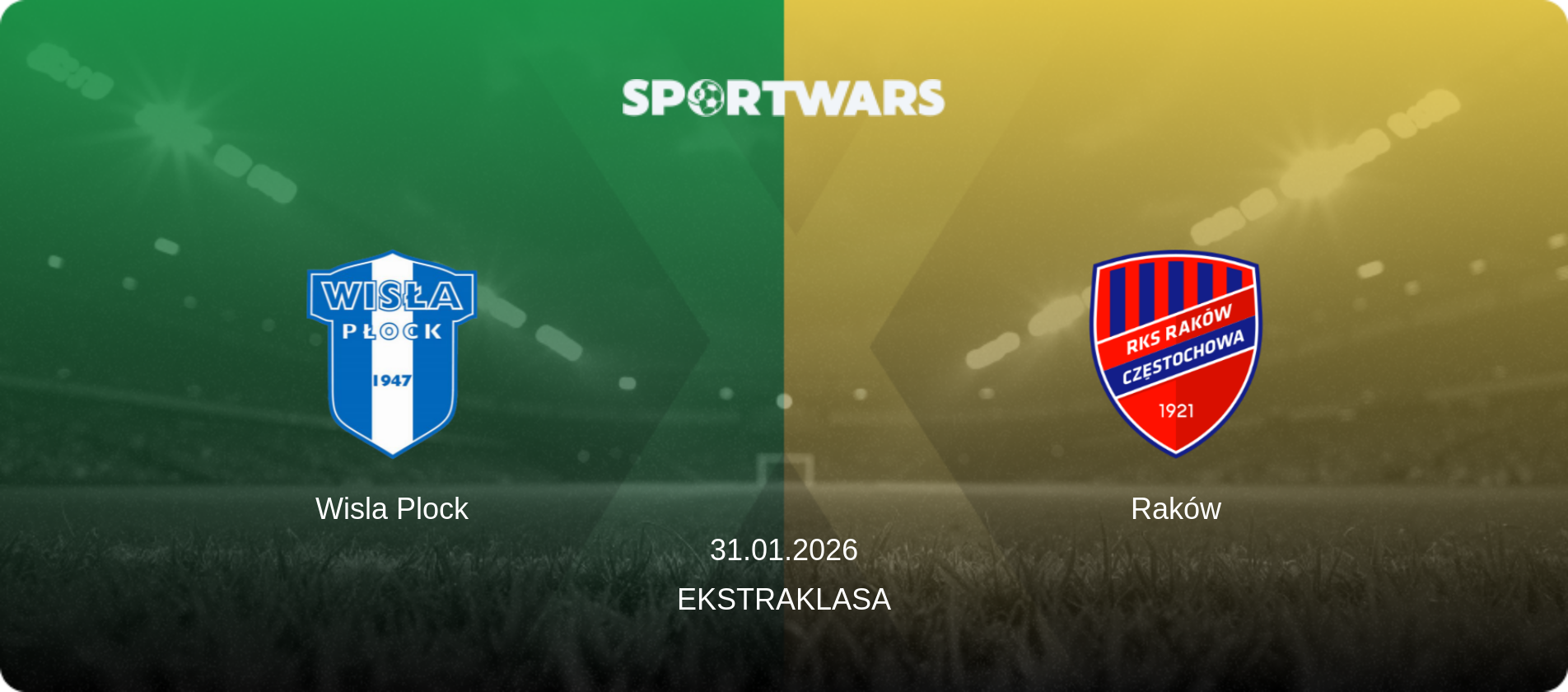 Wisla Plock — Raków, 31.01.2026 — Ekstraklasa (match preview)
