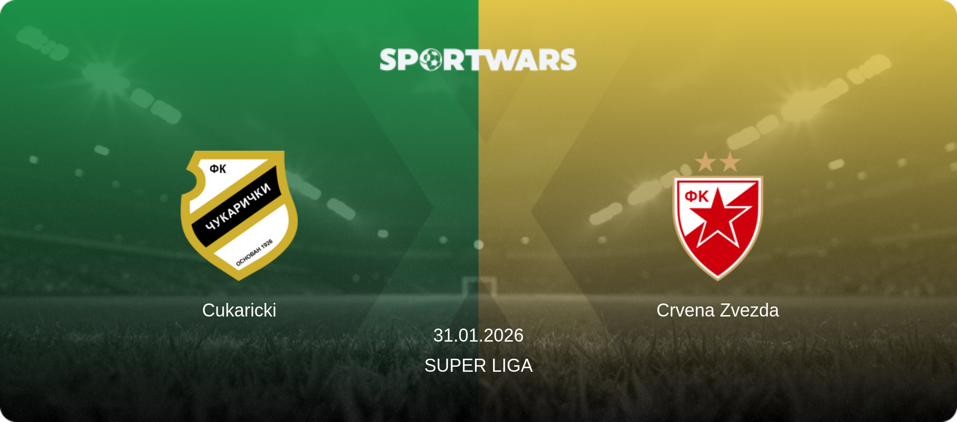 Cukaricki — Crvena Zvezda, 31.01.2026 — Super Liga (match preview)