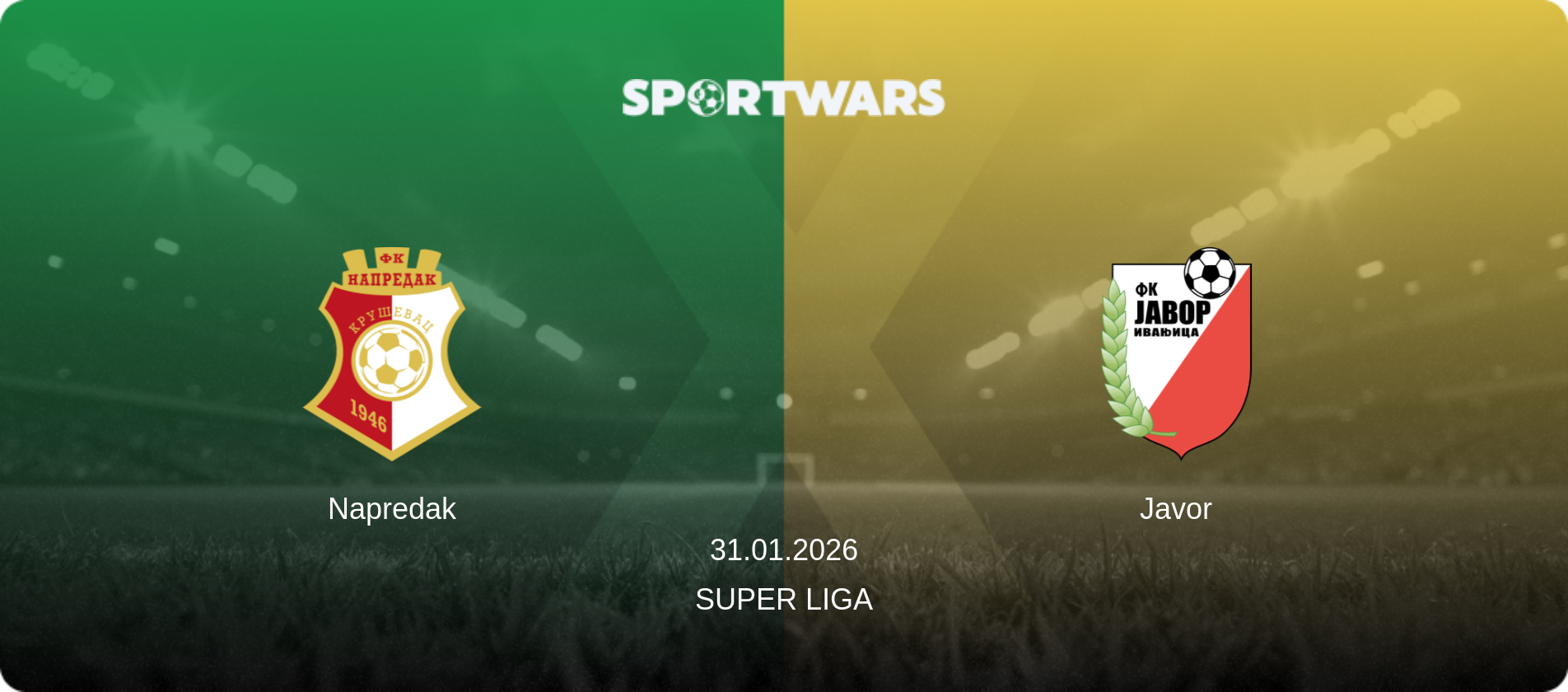 Napredak — Javor, 31.01.2026 — Super Liga (match preview)