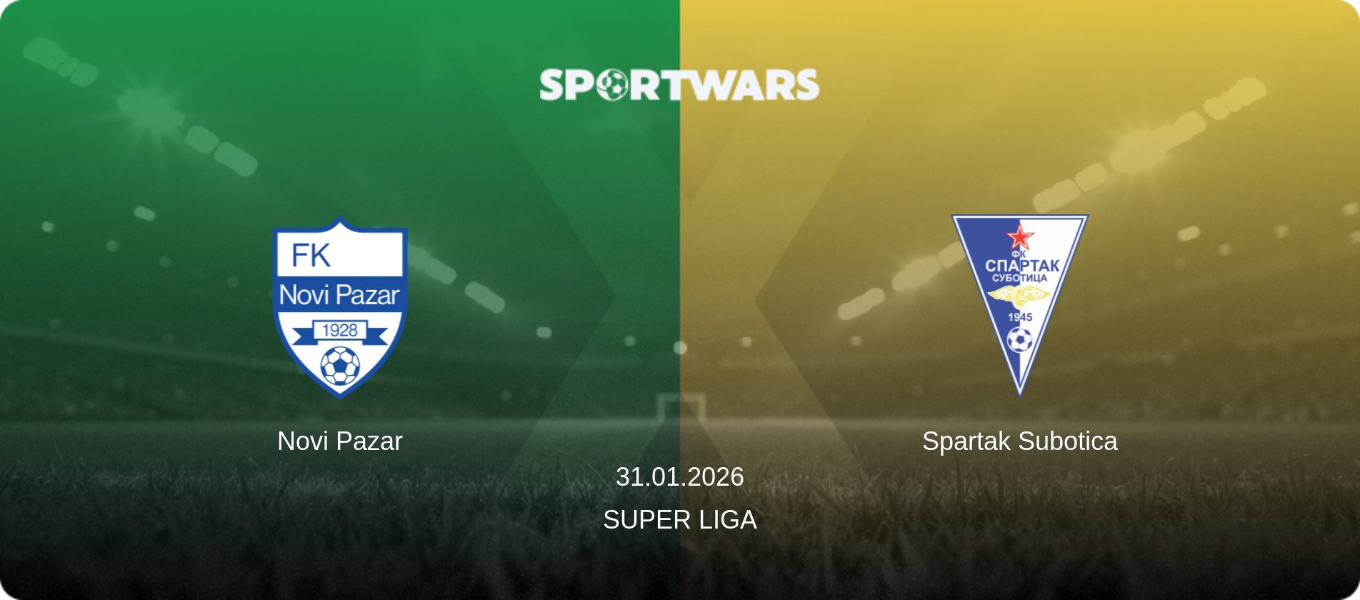 Novi Pazar — Spartak Subotica, 31.01.2026 — Super Liga (match preview)