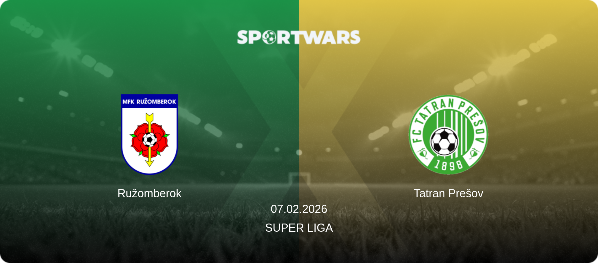 Ružomberok — Tatran Prešov, 07.02.2026 — Super Liga (match preview)