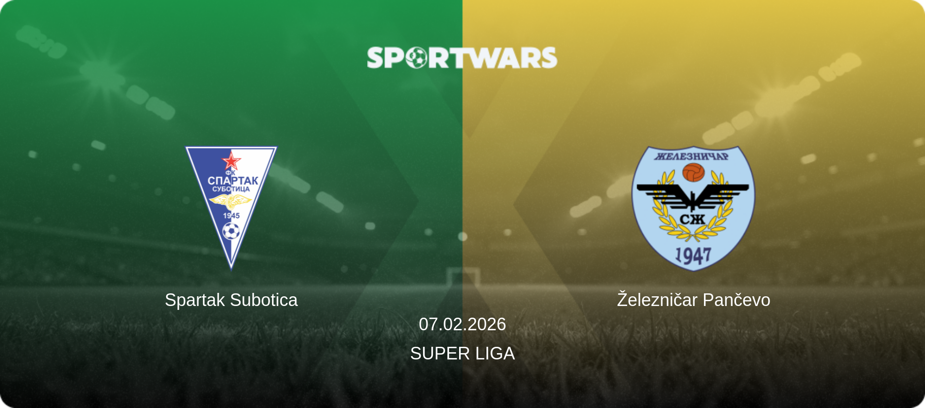Spartak Subotica — Železničar Pančevo, 07.02.2026 — Super Liga (match preview)