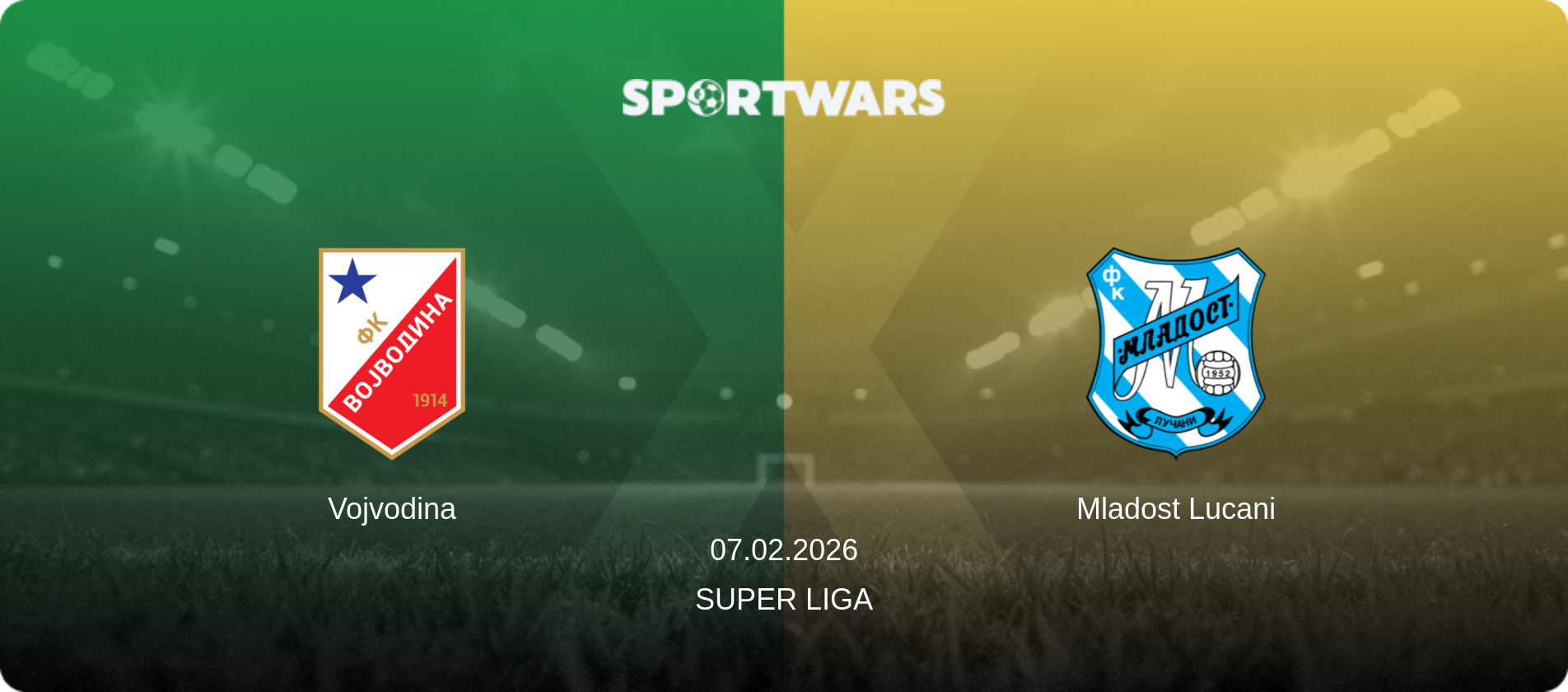 Vojvodina — Mladost Lucani, 07.02.2026 — Super Liga (match preview)
