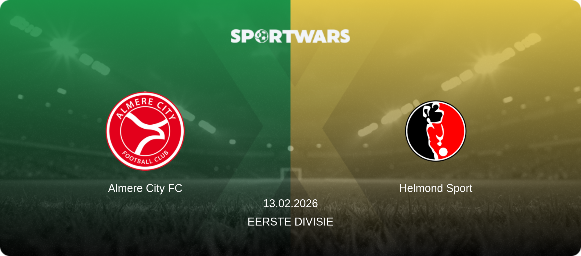 Almere City FC — Helmond Sport, 13.02.2026 — Eerste Divisie (match preview)