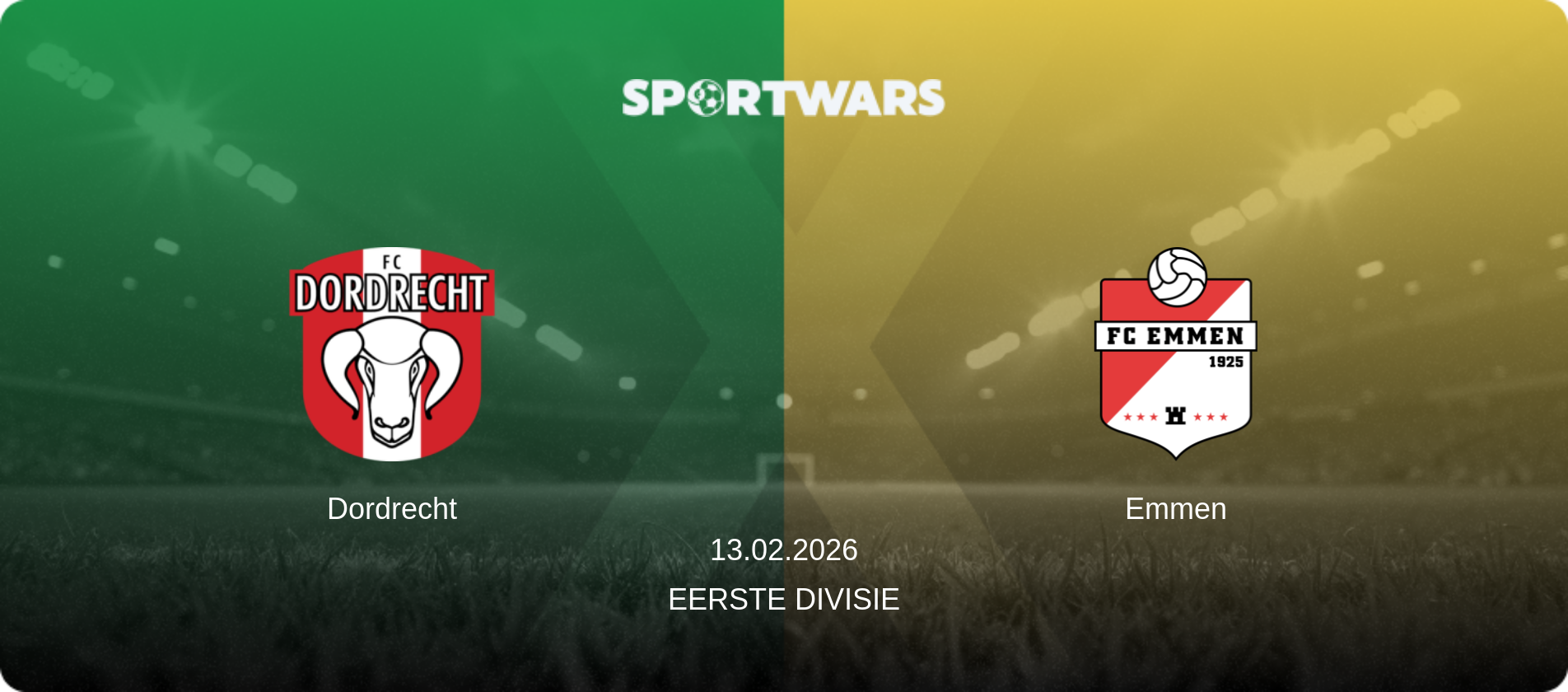 Dordrecht — Emmen, 13.02.2026 — Eerste Divisie (match preview)