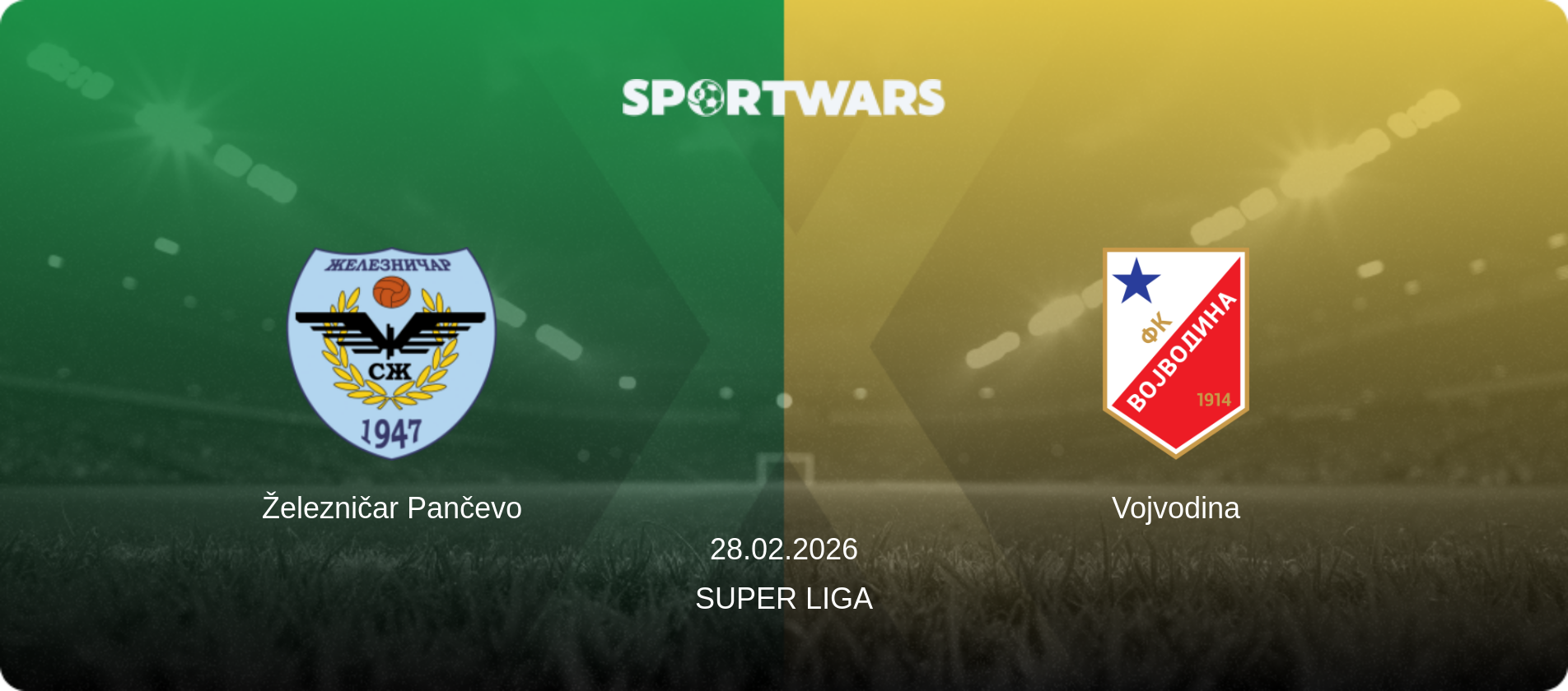 Železničar Pančevo — Vojvodina, 28.02.2026 — Super Liga (match preview)