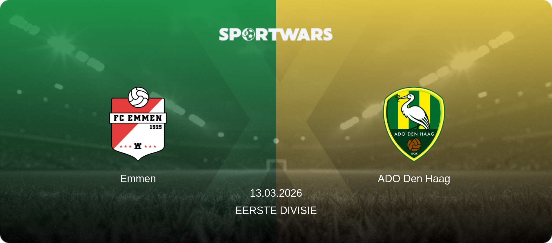 Emmen — ADO Den Haag, 13.03.2026 — Eerste Divisie (match preview)