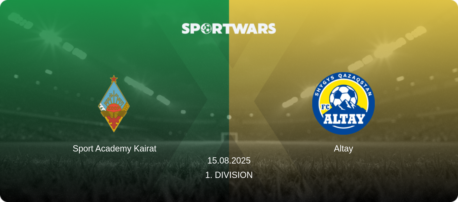 Sport Academy Kairat — Altay, 15.08.2025 — 1. Division (match preview)
