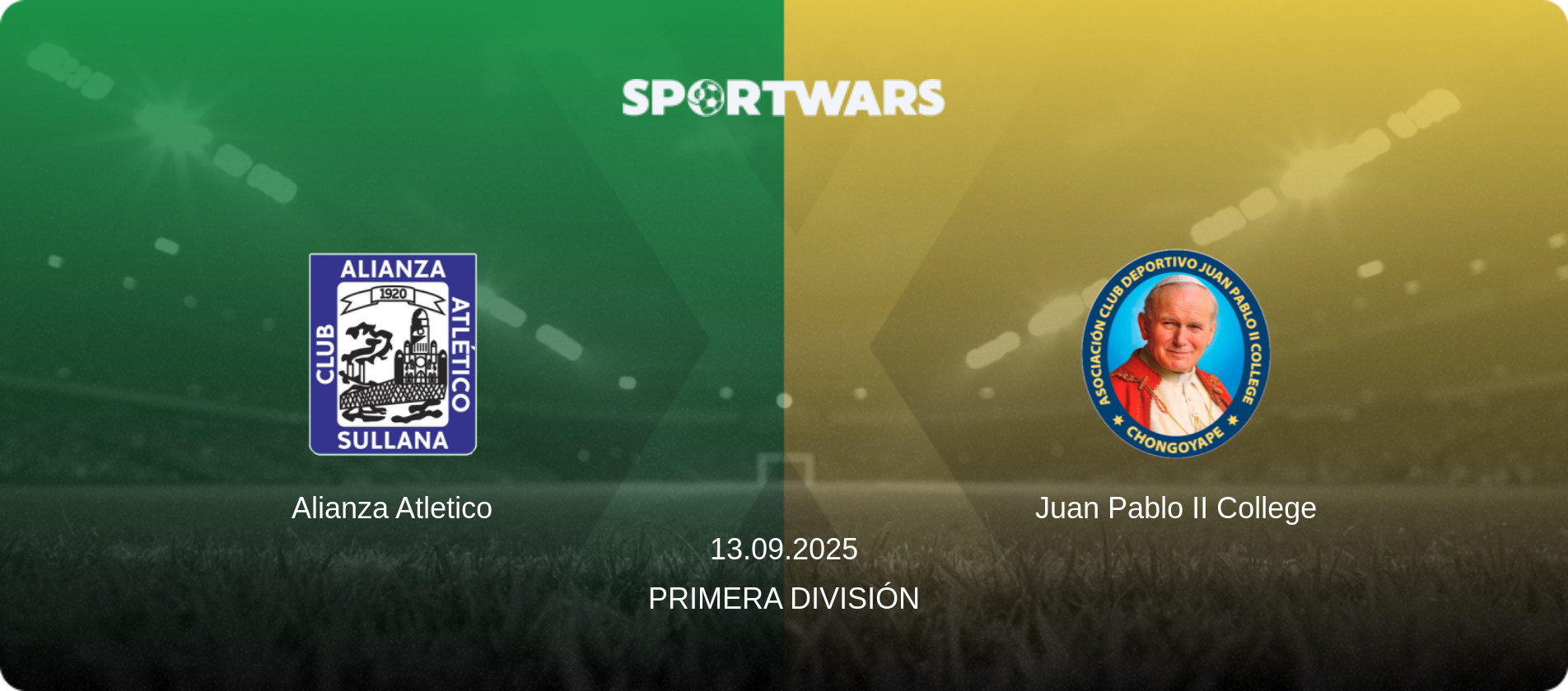 Alianza Atletico — Juan Pablo II College, 13.09.2025 — Primera División (match preview)