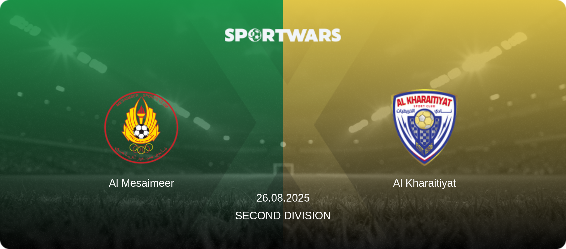 Al Mesaimeer — Al Kharaitiyat, 26.08.2025 — Second Division (match preview)