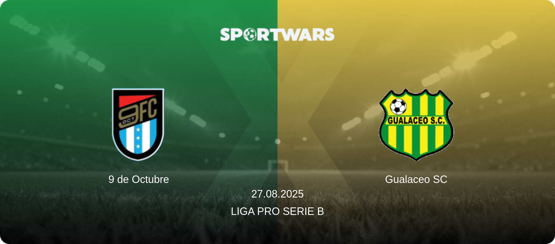9 de Octubre — Gualaceo SC, 27.08.2025 — Liga Pro Serie B (match preview)