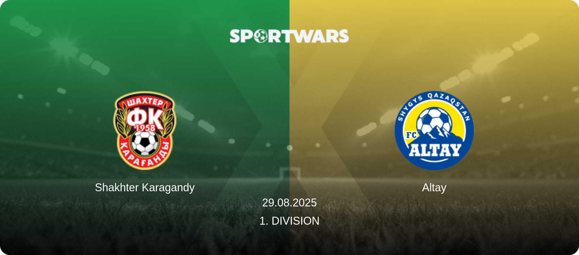 Shakhter Karagandy — Altay, 29.08.2025 — 1. Division (match preview)