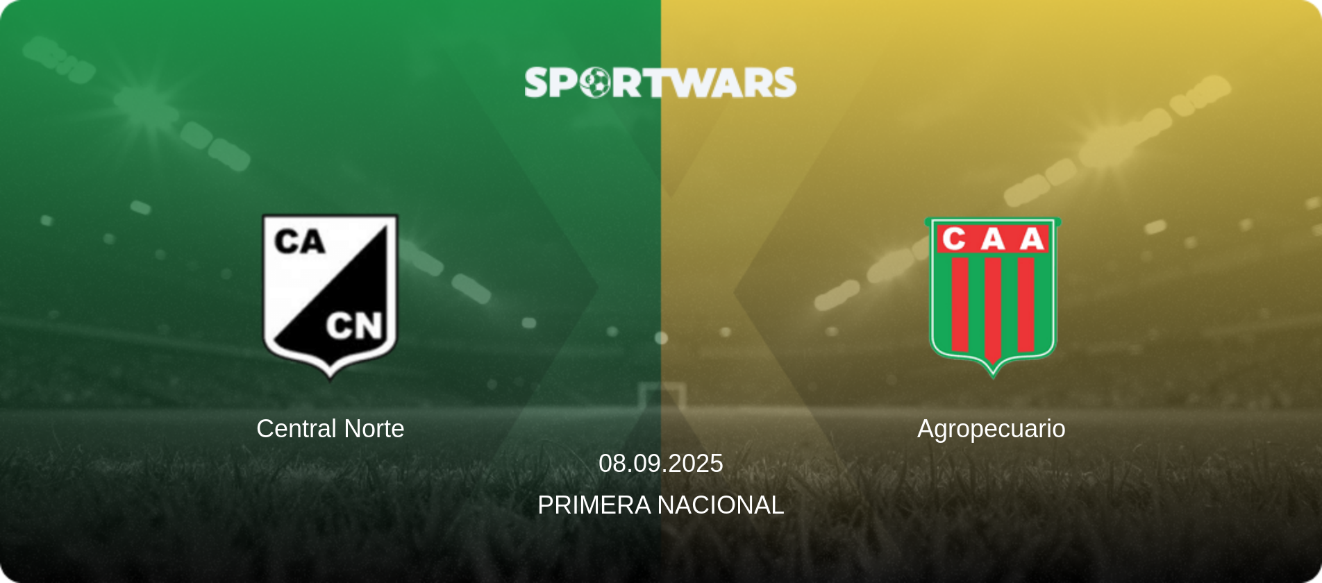Central Norte — Agropecuario, 08.09.2025 — Primera Nacional (match preview)