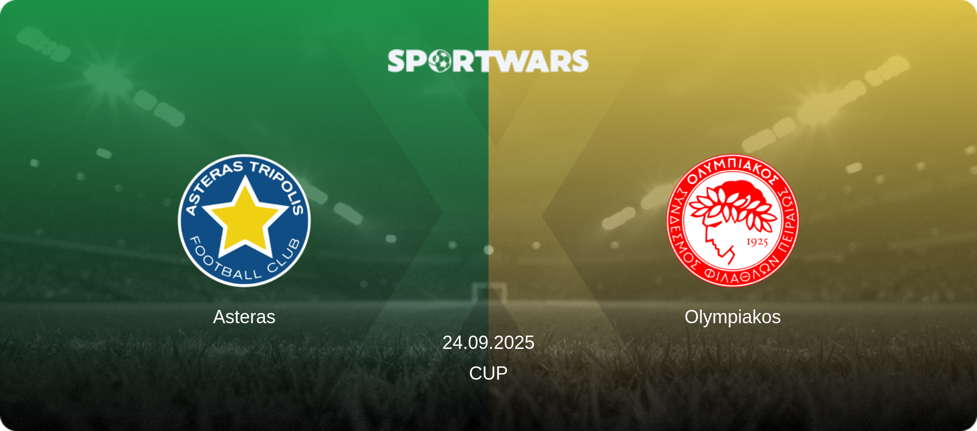 Asteras — Olympiakos, 24.09.2025 — Cup (match preview)