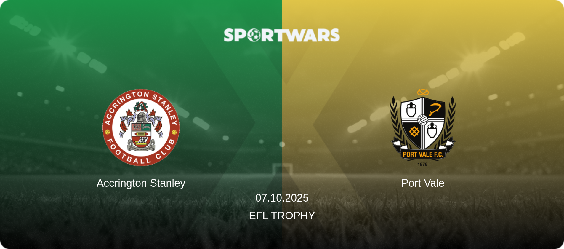 Accrington Stanley — Port Vale, 07.10.2025 — EFL Trophy (match preview)