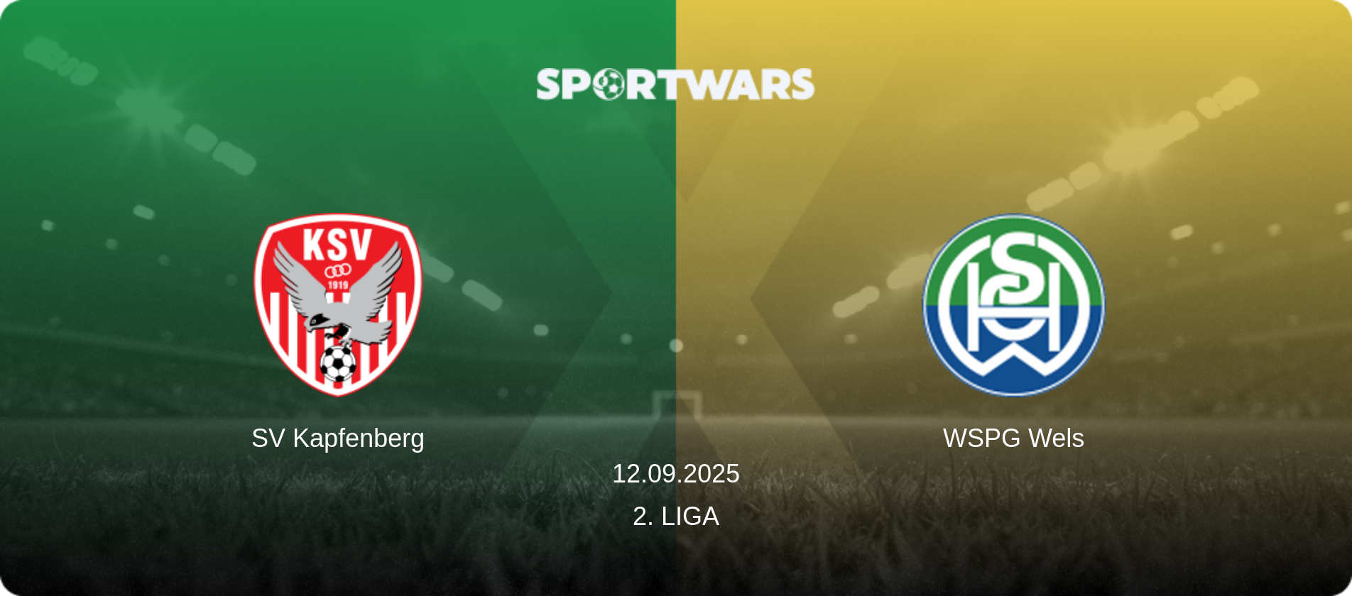 SV Kapfenberg — WSPG Wels, 12.09.2025 — 2. Liga (match preview)