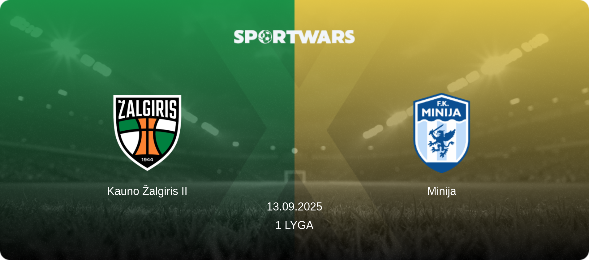 Kauno Žalgiris II — Minija, 13.09.2025 — 1 Lyga (match preview)
