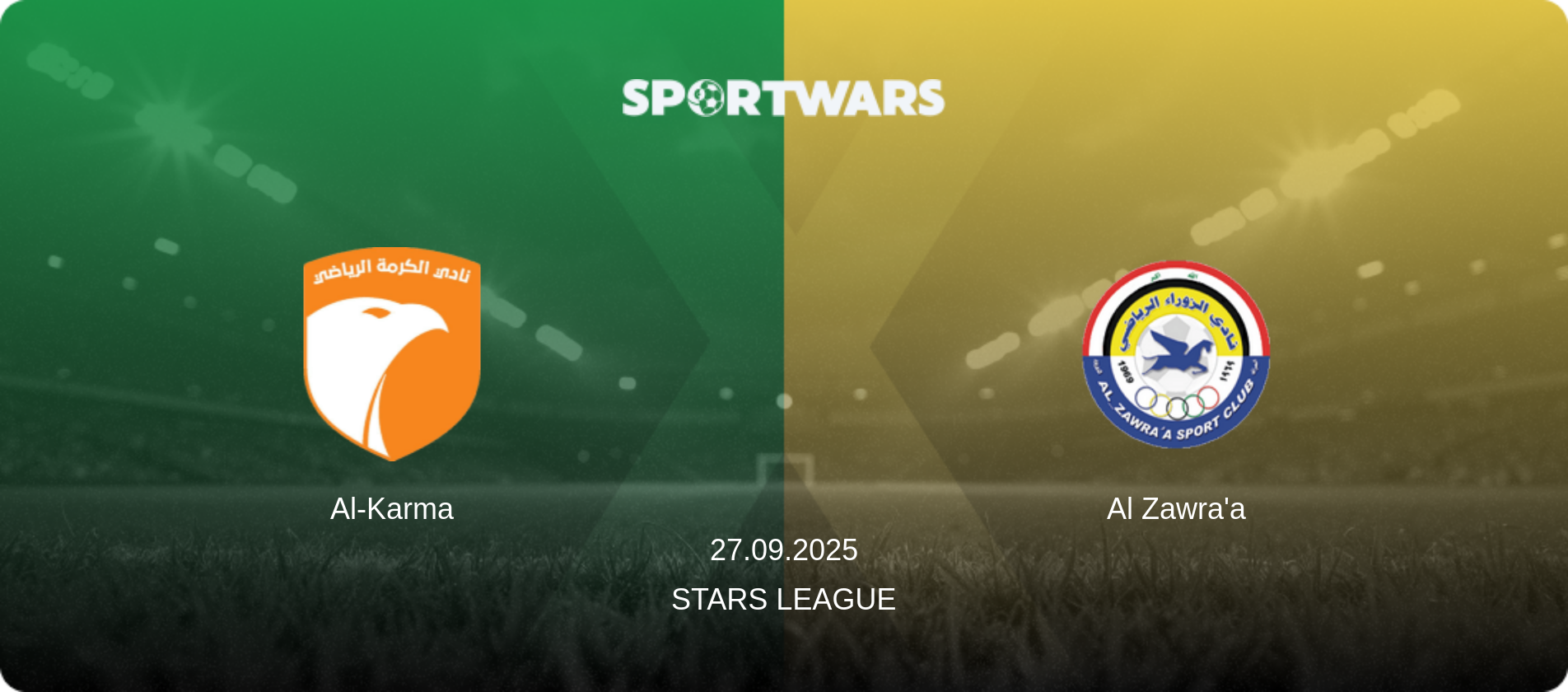 Al-Karma — Al Zawra'a, 27.09.2025 — Stars League (match preview)