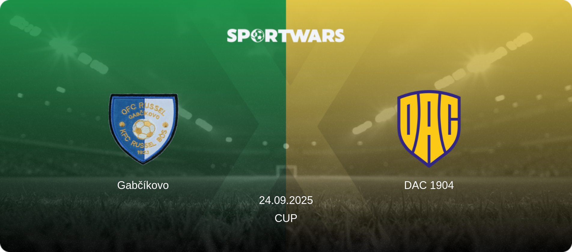 Gabčíkovo — DAC 1904, 24.09.2025 — Cup (match preview)