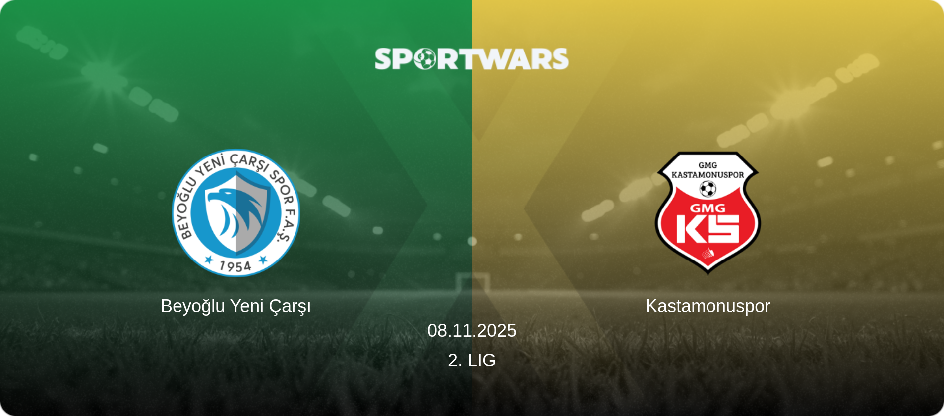 Beyoğlu Yeni Çarşı — Kastamonuspor, 08.11.2025 — 2. Lig (match preview)