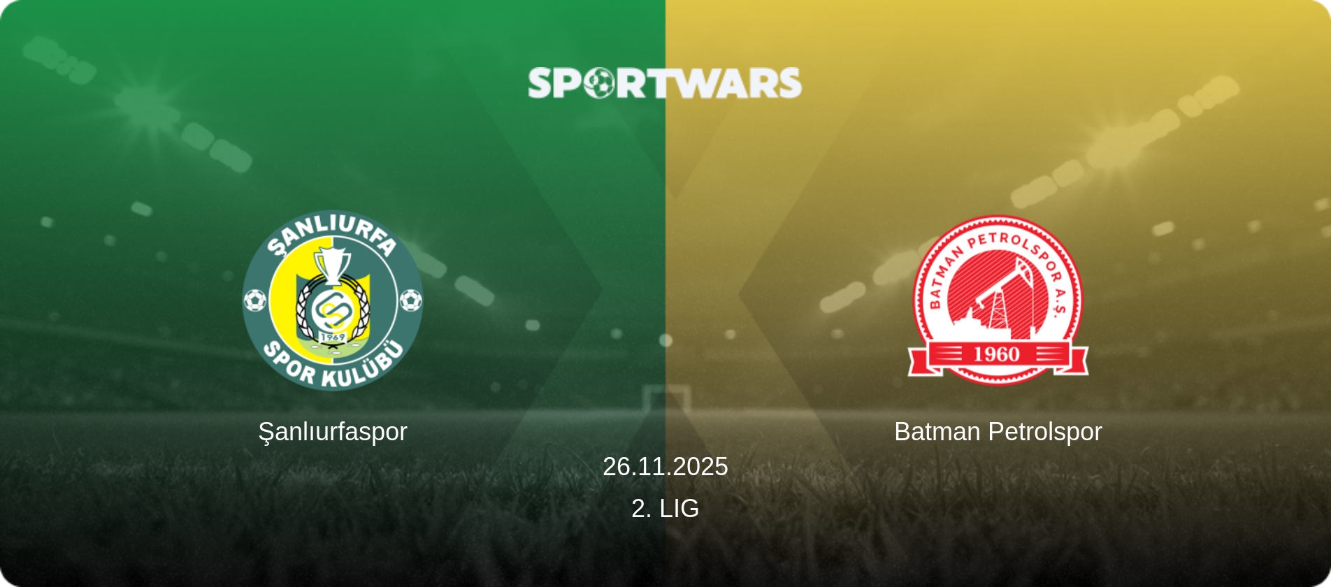 Şanlıurfaspor — Batman Petrolspor, 26.11.2025 — 2. Lig (match preview)