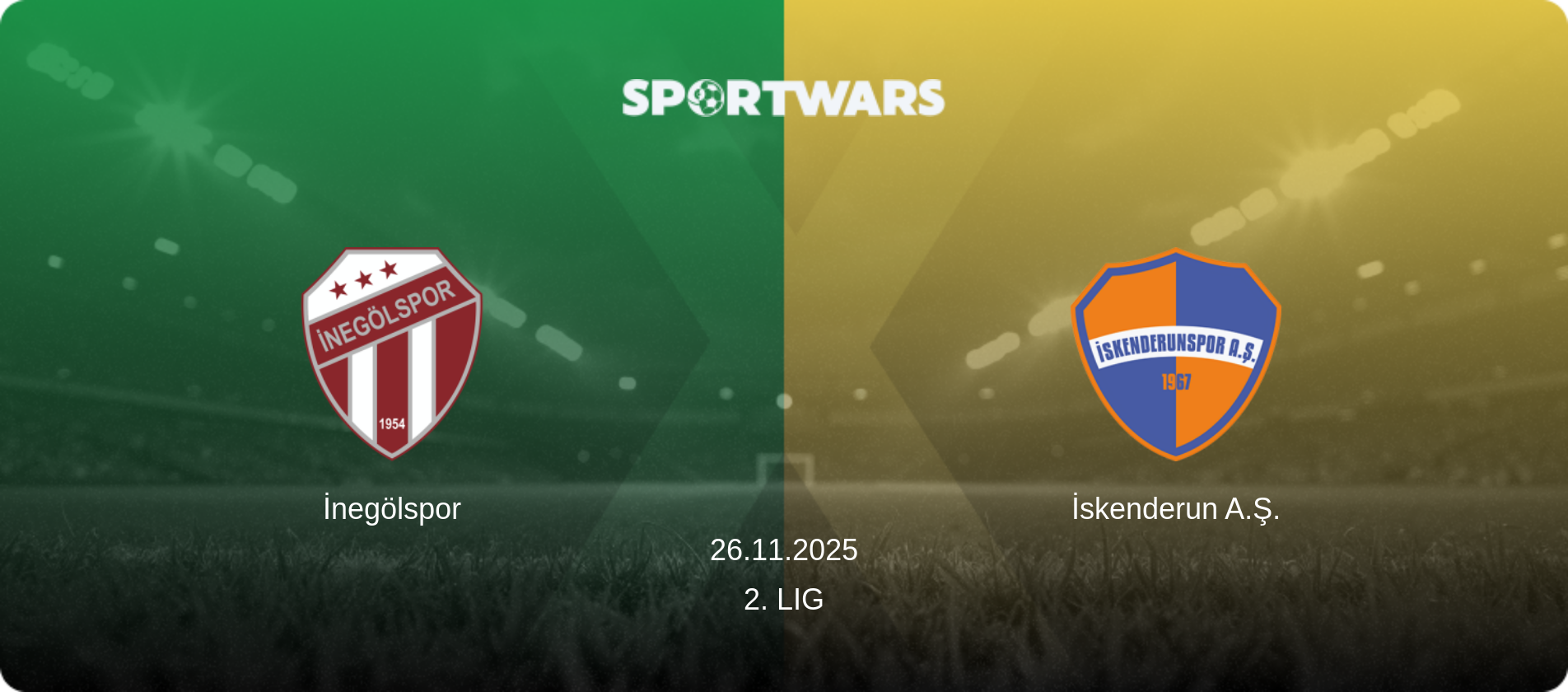 İnegölspor — İskenderun A.Ş., 26.11.2025 — 2. Lig (match preview)