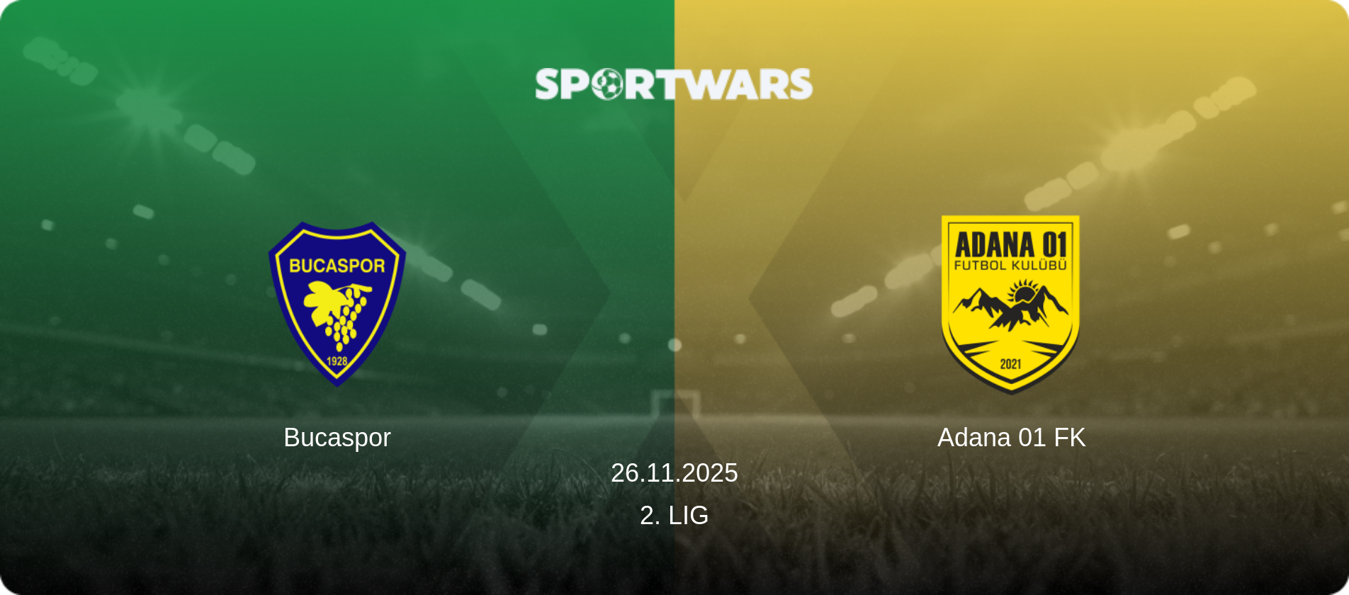 Bucaspor — Adana 01 FK, 26.11.2025 — 2. Lig (match preview)