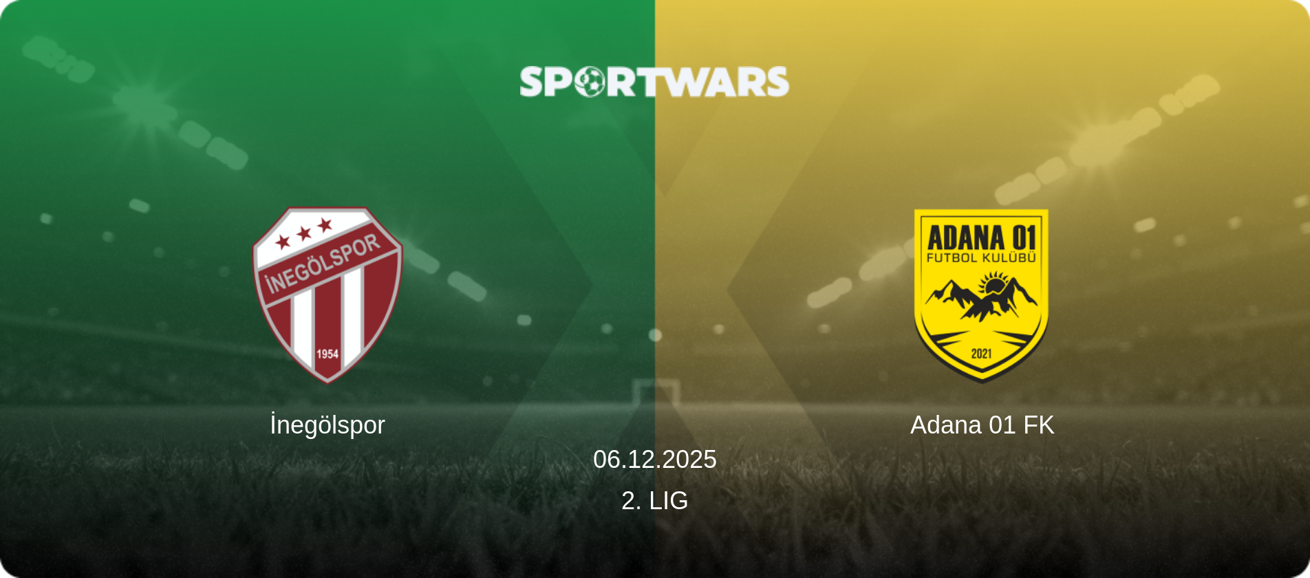 İnegölspor — Adana 01 FK, 06.12.2025 — 2. Lig (match preview)