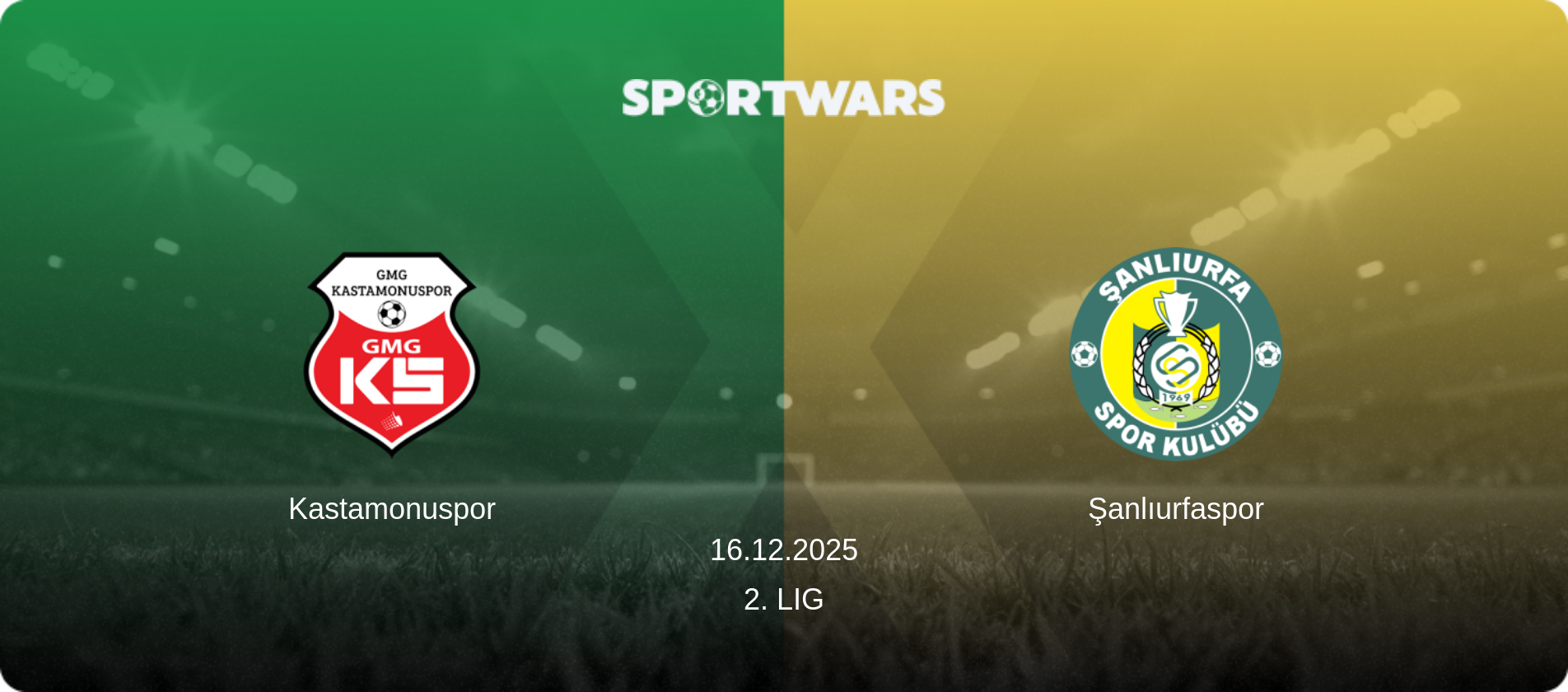 Kastamonuspor — Şanlıurfaspor, 16.12.2025 — 2. Lig (match preview)
