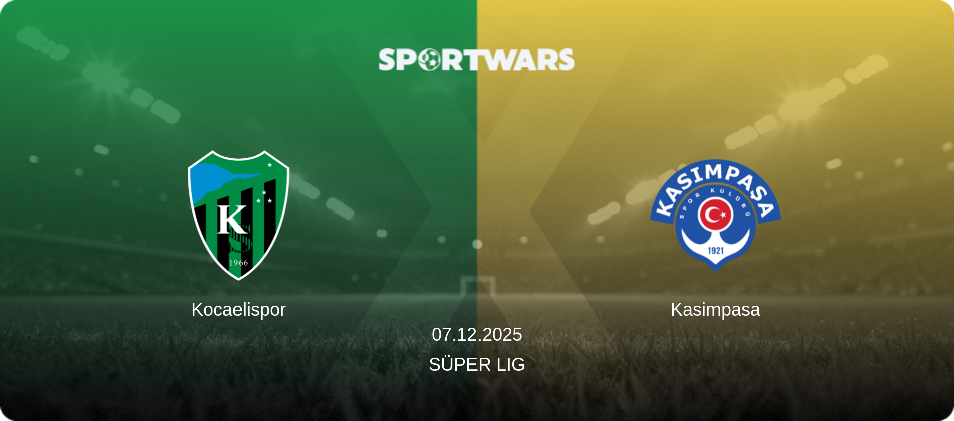 Kocaelispor — Kasimpasa, 07.12.2025 — Süper Lig (match preview)