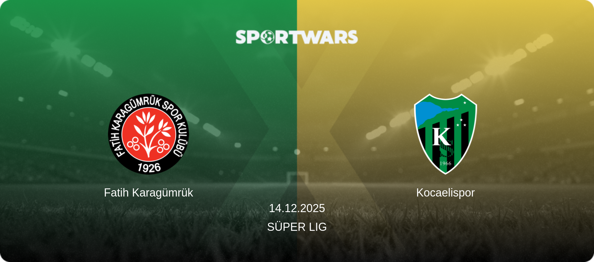 Fatih Karagümrük — Kocaelispor, 14.12.2025 — Süper Lig (match preview)